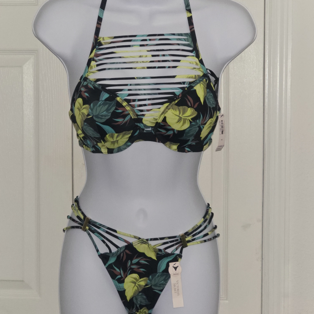 Victoria's Secret Black and Yellow Bikini Set